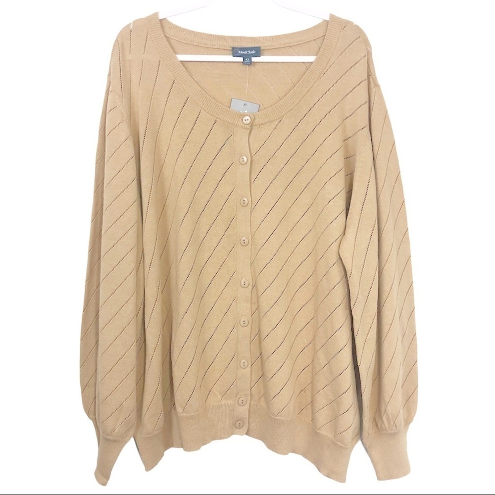 MODCLOTH Slant Get Enough Sweater Cardigan Sand NWT